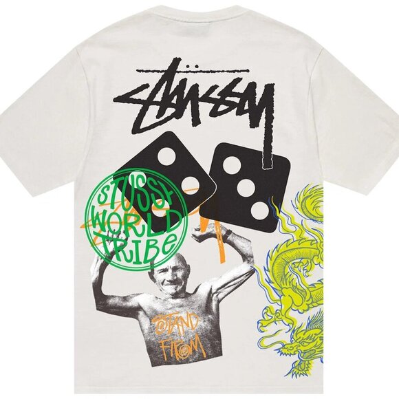 Stussy Strike Pigment Dyed Tee 'Natural' Size Large Authentic - Picture 1 of 4